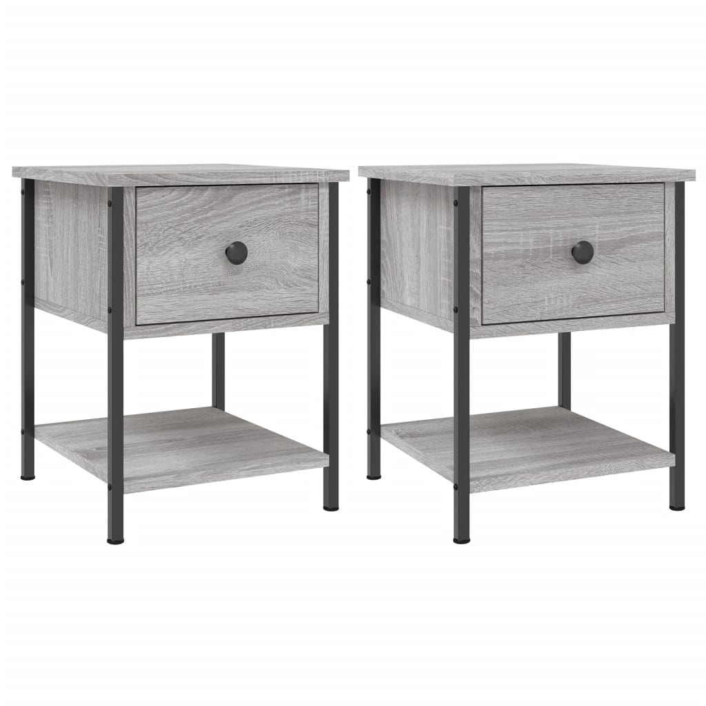 Bedside Tables 2 pcs Grey Sonoma 34x35,5x45 cm Engineered Wood