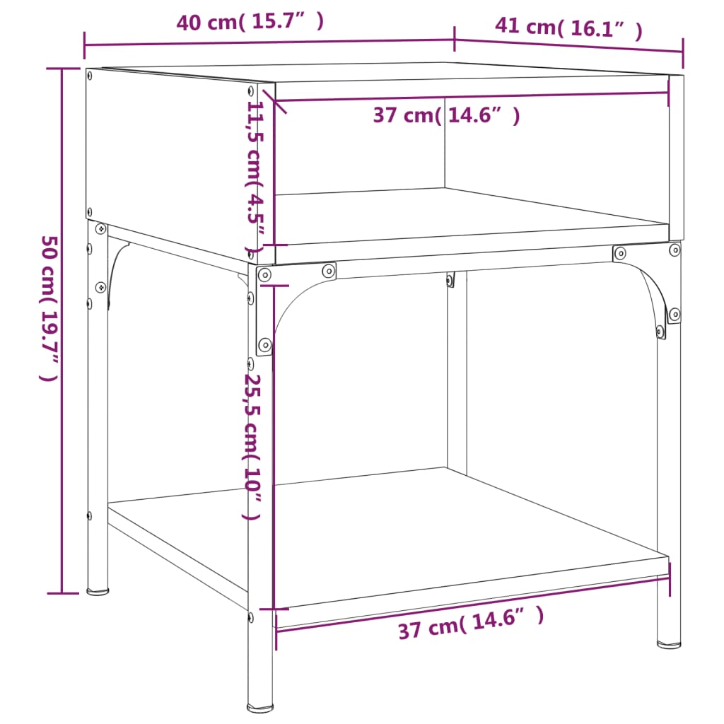 vidaXL Bedside Tables 2 pcs Sonoma Oak 40x41x50 cm Engineered Wood