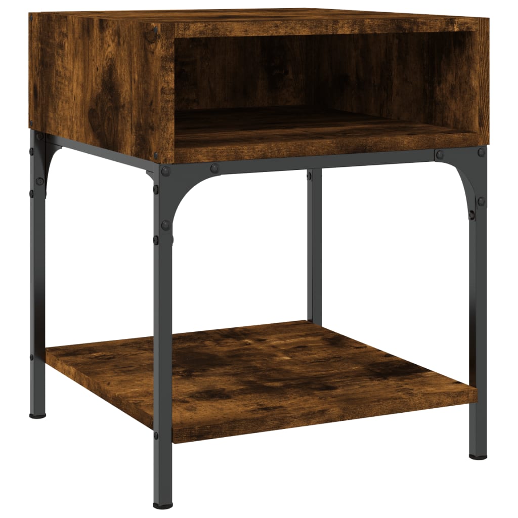 Bedside Table Smoked Oak 40x41x50 cm Engineered Wood