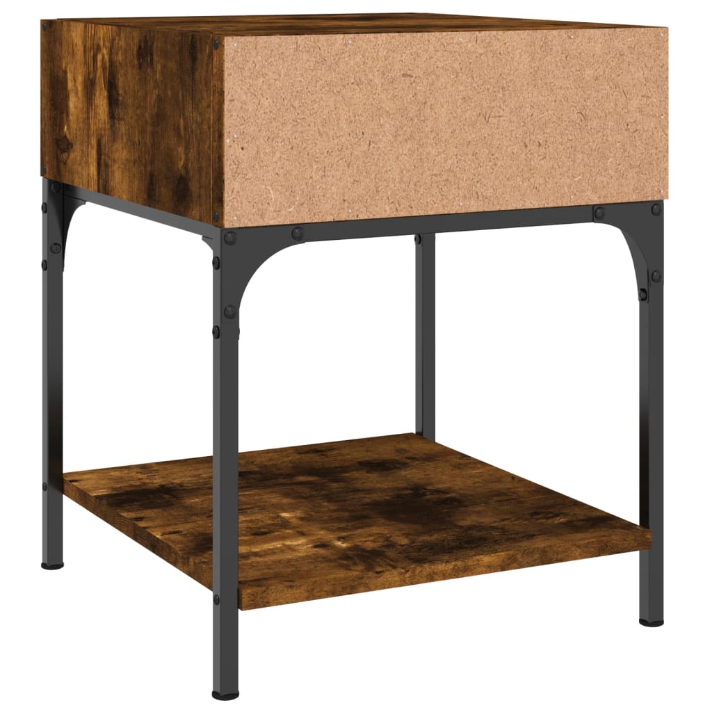 Bedside Table Smoked Oak 40x41x50 cm Engineered Wood