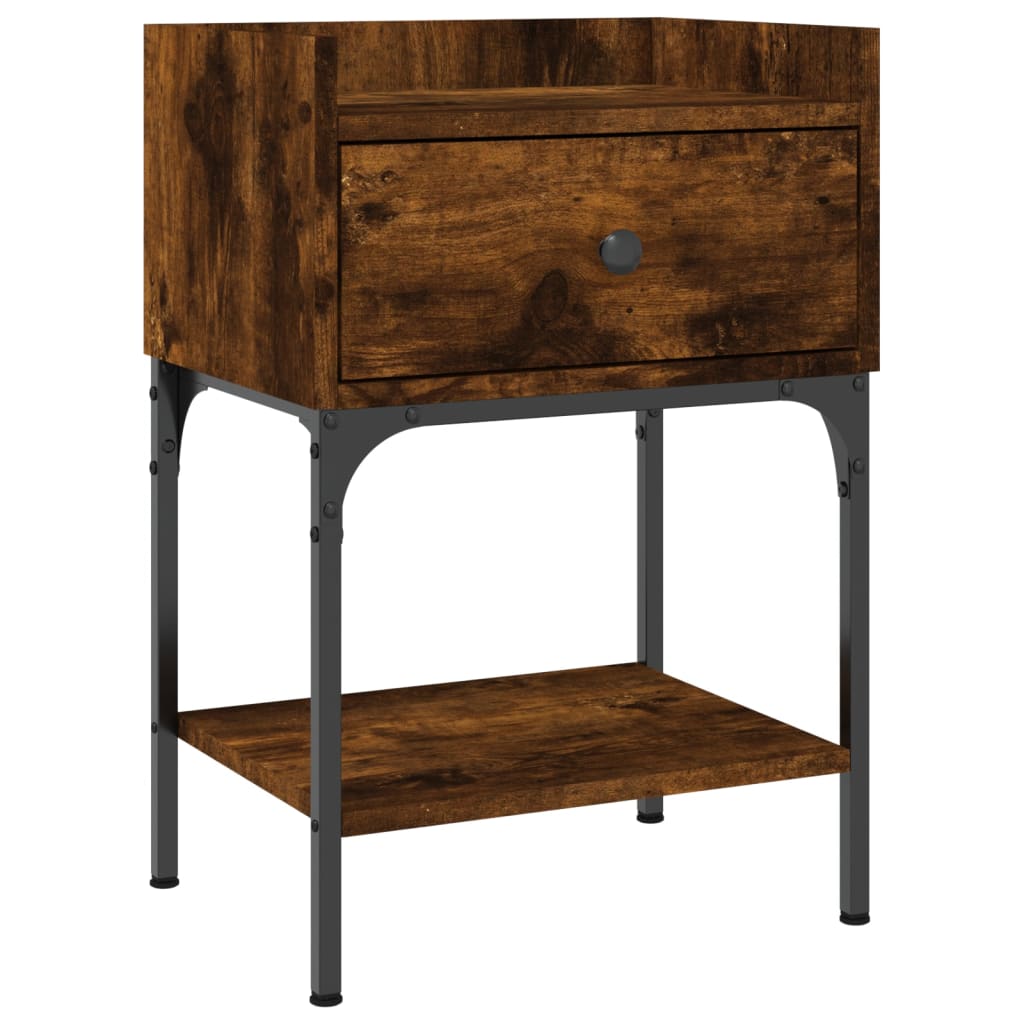 Bedside Table Smoked Oak 40,5x31x60 cm Engineered Wood