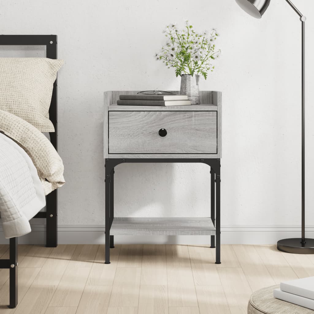 Bedside Table Grey Sonoma 40,5x31x60 cm Engineered Wood