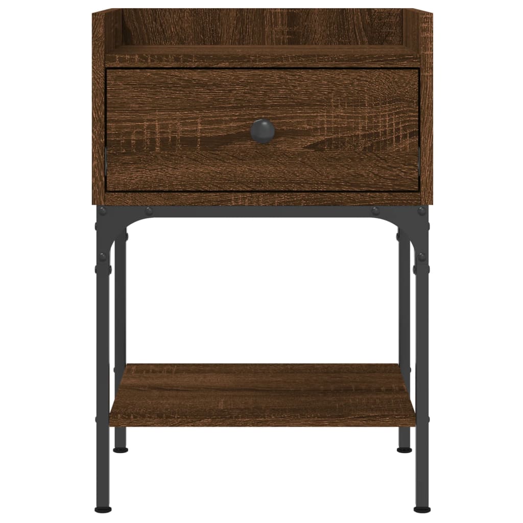 vidaXL Bedside Table Brown Oak 40.5x31x60 cm Engineered Wood