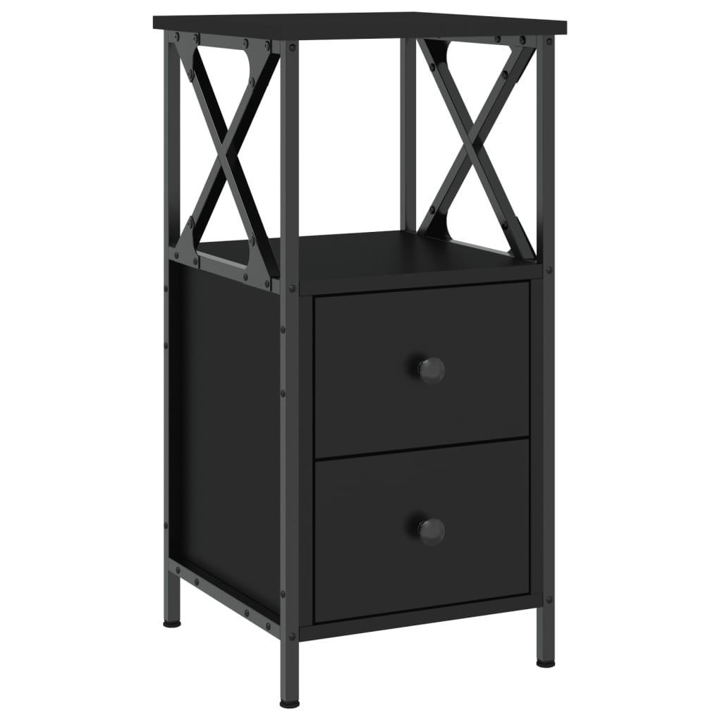 Bedside Cabinet Black 34x35,5x70 cm Engineered Wood