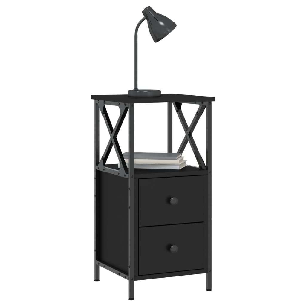 Bedside Cabinet Black 34x35,5x70 cm Engineered Wood