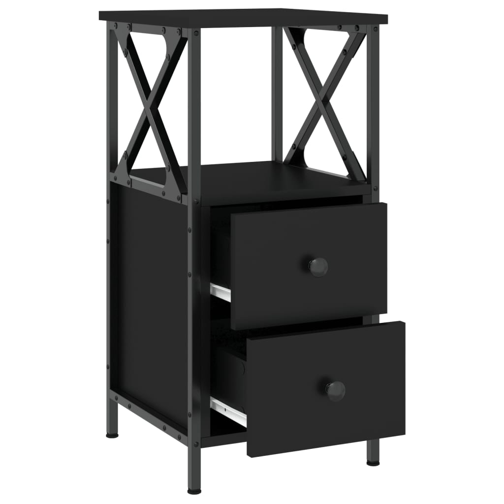 Bedside Cabinet Black 34x35,5x70 cm Engineered Wood