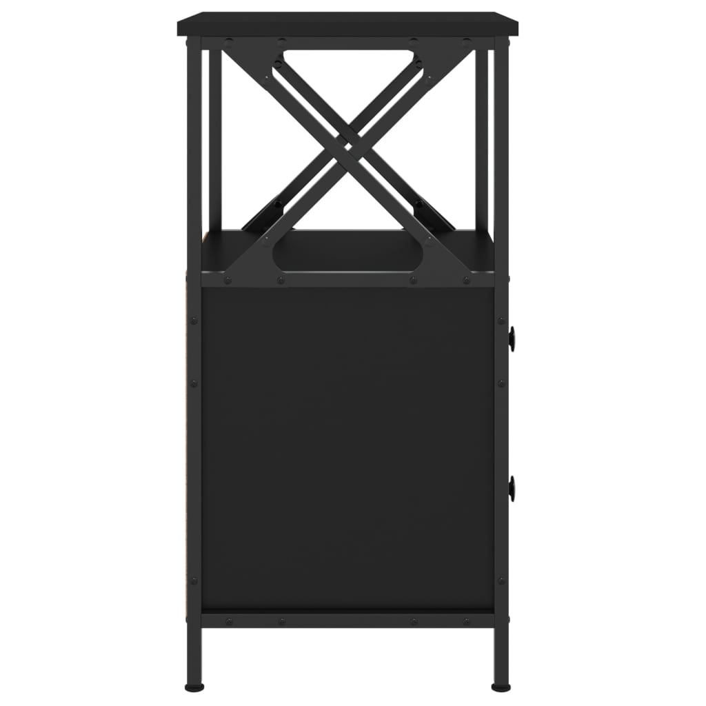 Bedside Cabinet Black 34x35,5x70 cm Engineered Wood