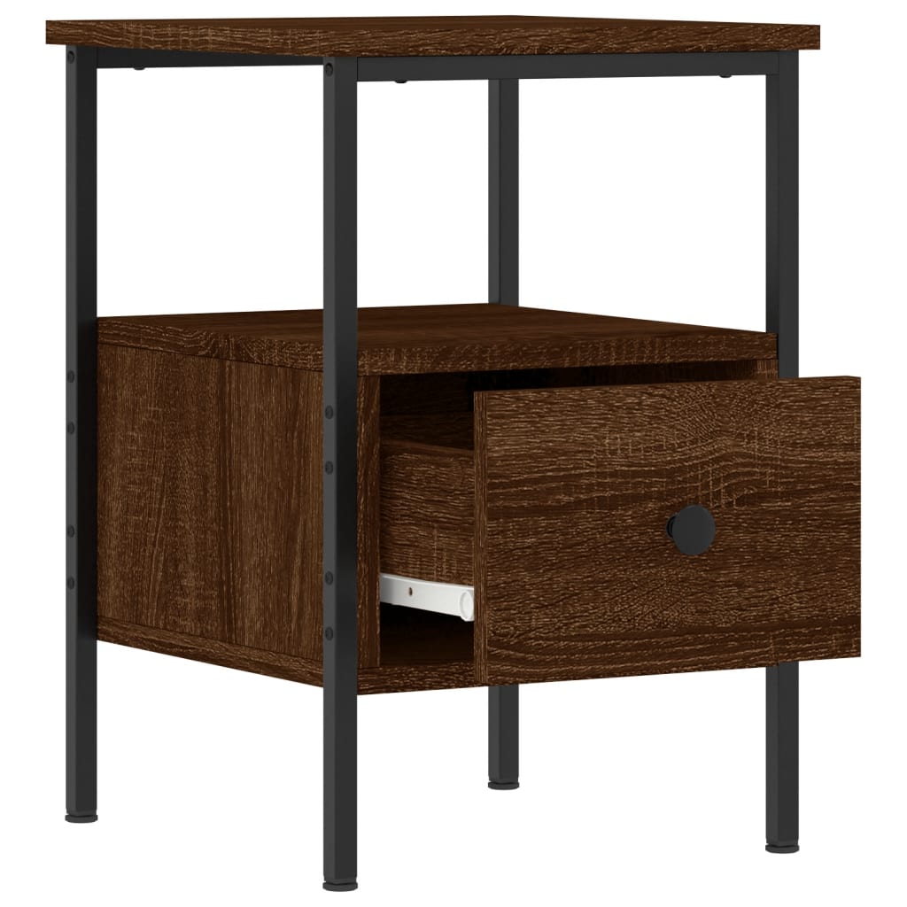 Bedside Cabinet Brown Oak 34x36x50 cm Engineered Wood