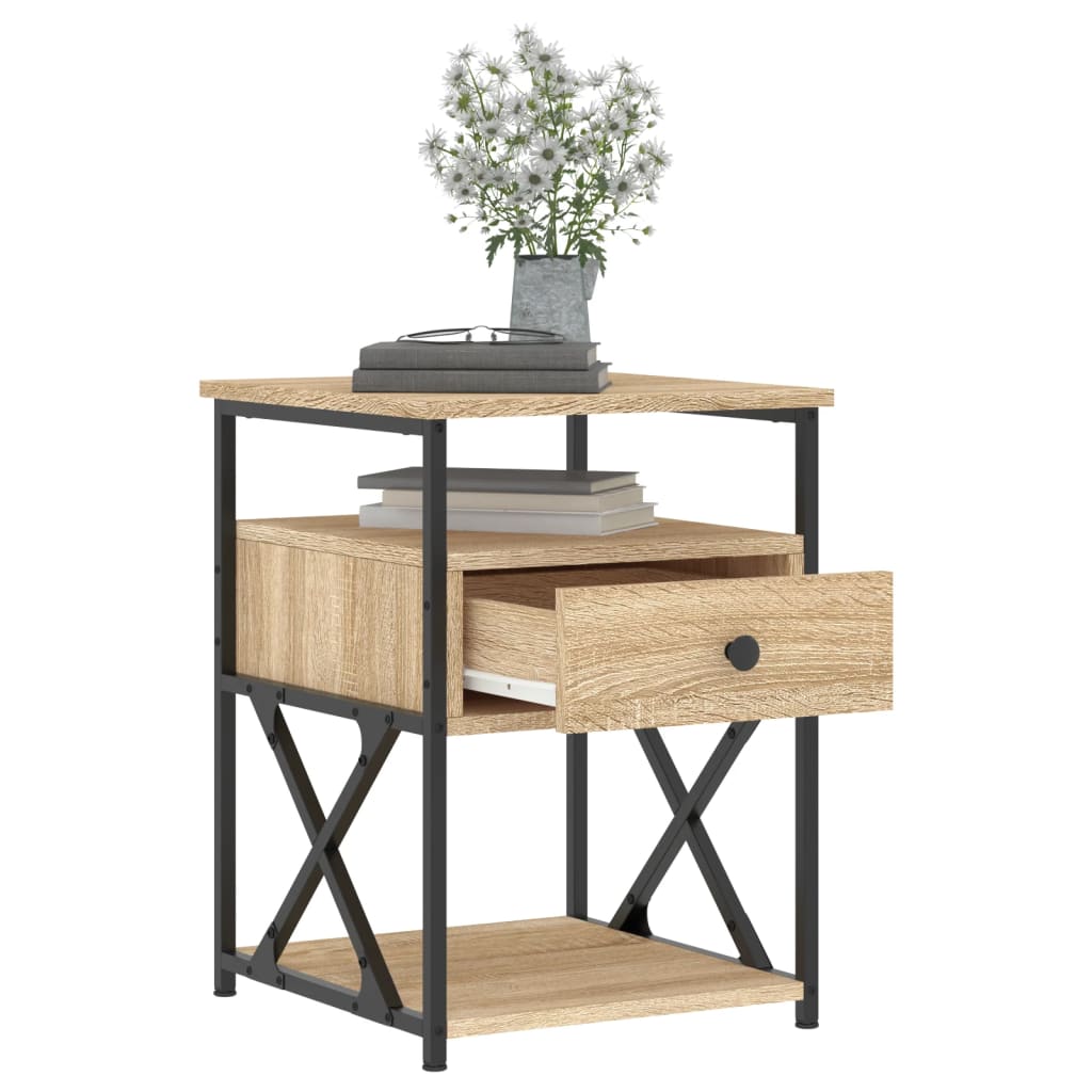 Bedside Cabinet | Sonoma Oak | Engineered wood, iron | 40x42x55 cm