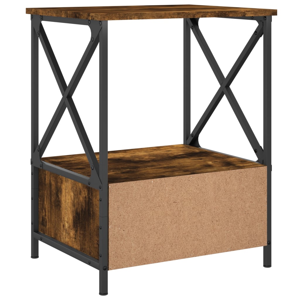 Bedside Table Smoked Oak 50x41x65 cm Engineered Wood