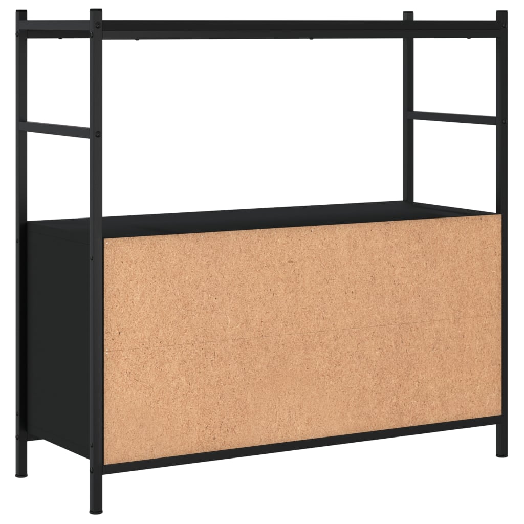 Bookshelf Black 80x30x78,5 cm Engineered Wood and Iron