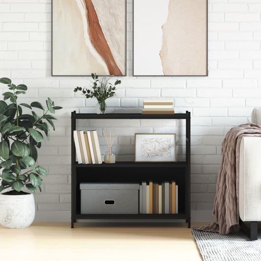 Bookshelf Black 80x30x78,5 cm Engineered Wood and Iron