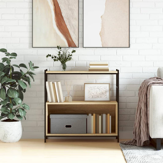 Bookshelf Sonoma Oak 80x30x78,5 cm Engineered Wood and Iron