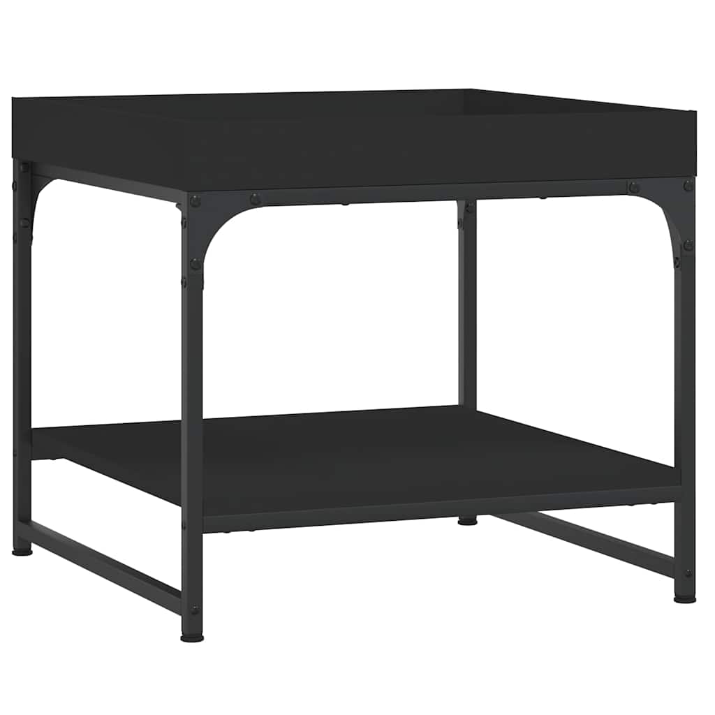 Coffee Table Black 49,5x49,5x45 cm Engineered Wood