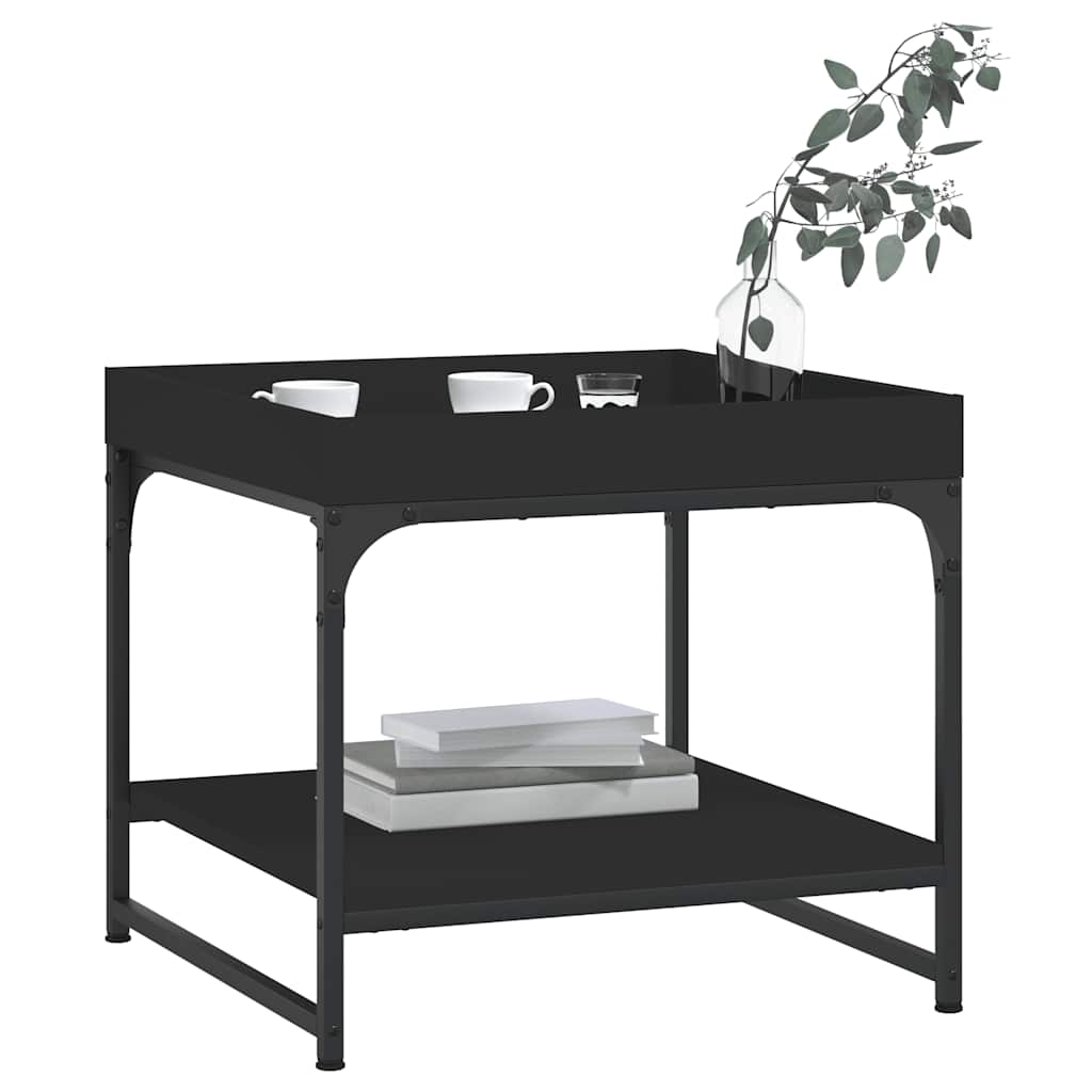 Coffee Table Black 49,5x49,5x45 cm Engineered Wood