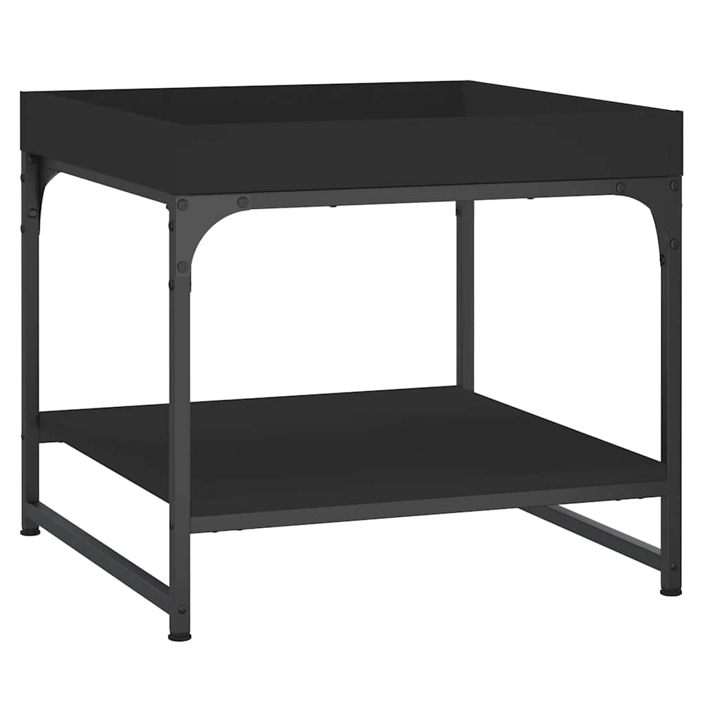 Coffee Table Black 49,5x49,5x45 cm Engineered Wood