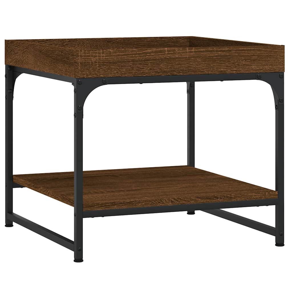 Coffee Table Brown Oak 49,5x49,5x45 cm Engineered Wood