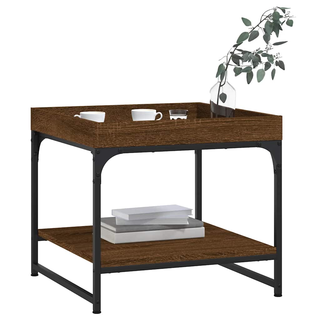 Coffee Table Brown Oak 49,5x49,5x45 cm Engineered Wood