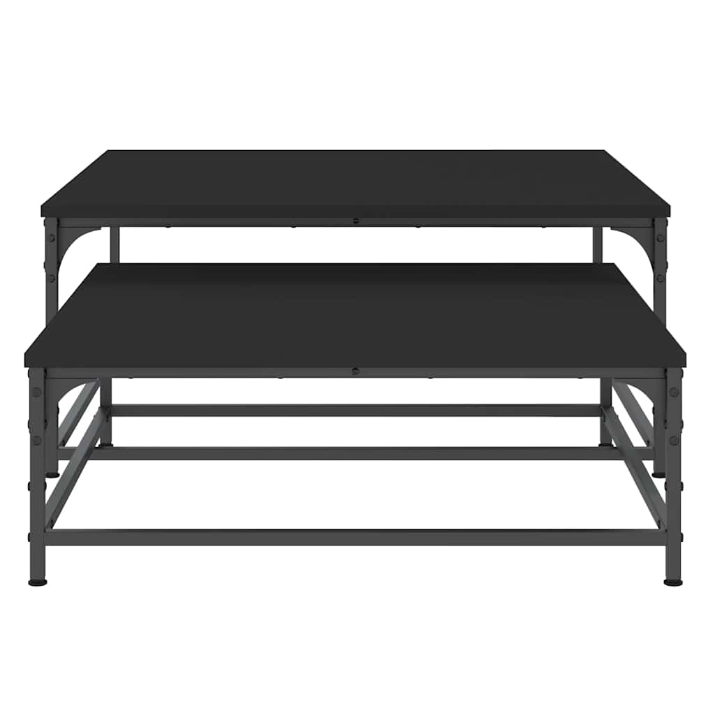 Nesting Coffee Tables 2 pcs Black Engineered Wood