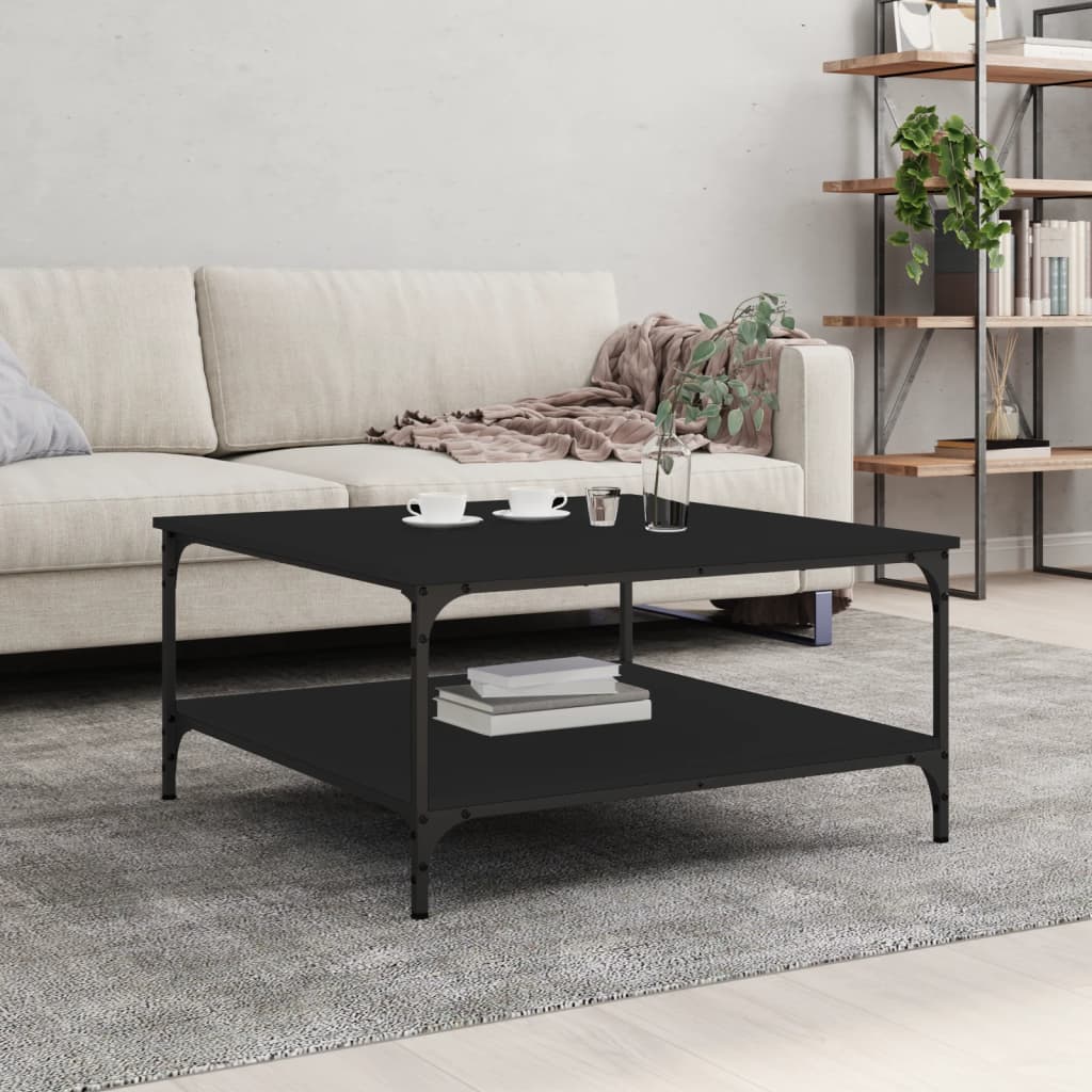 Coffee Table Black 80x80x40 cm Engineered Wood