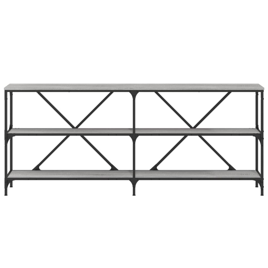 Console Table Grey Sonoma 180x30x75 cm Engineered Wood and Iron