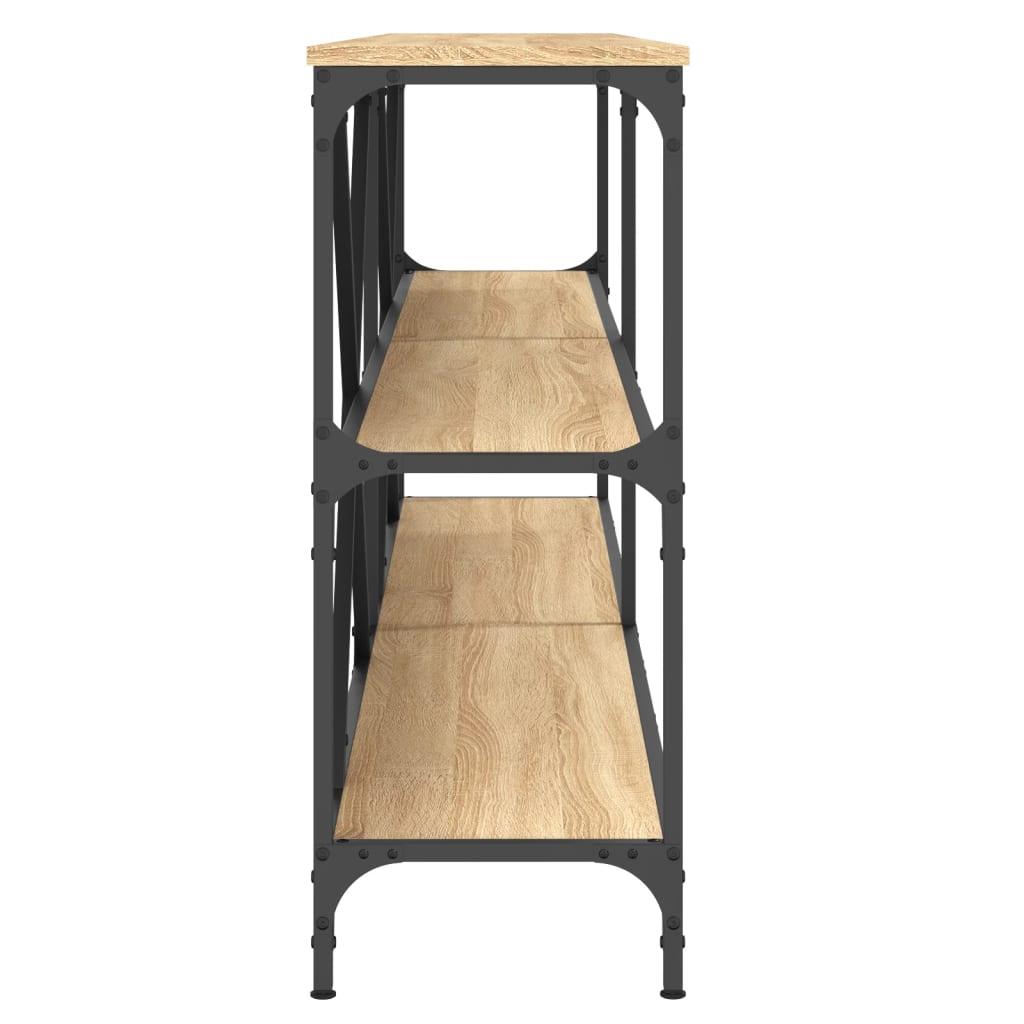 Console Table Sonoma Oak 200x30x75 cm Engineered Wood and Iron