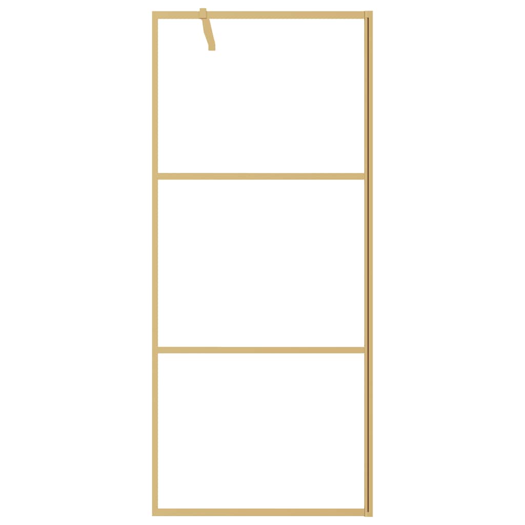 Walk-in Shower Wall with Clear ESG Glass Gold 80x195 cm