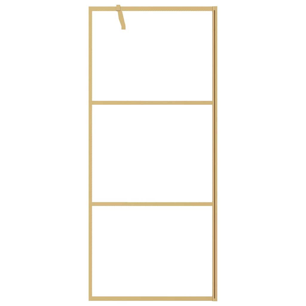 Walk-in Shower Wall with Clear ESG Glass Gold 90x195 cm