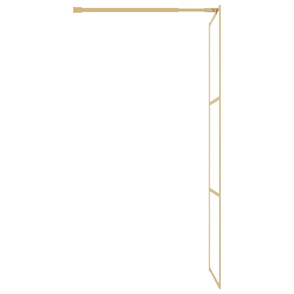 Walk-in Shower Wall with Clear ESG Glass Gold 90x195 cm