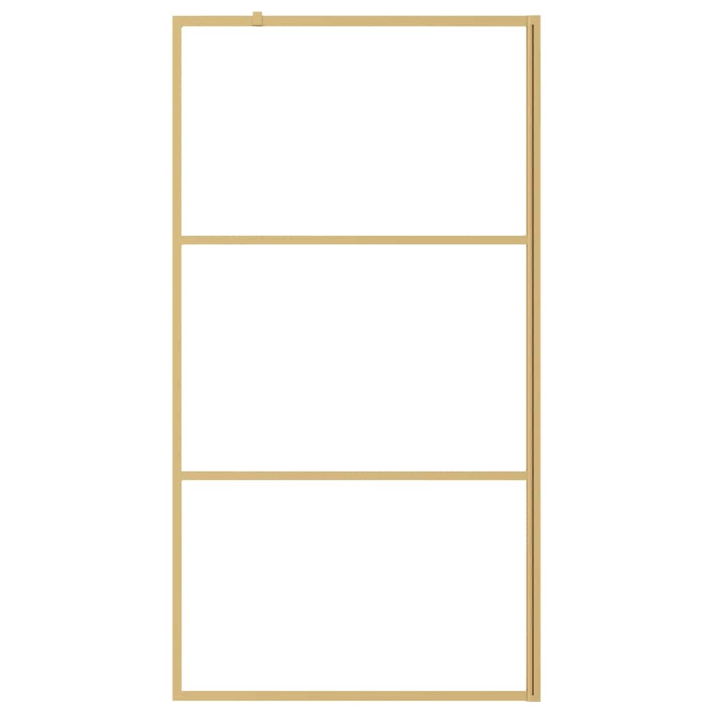Walk-in Shower Wall with Clear ESG Glass Gold 115x195 cm