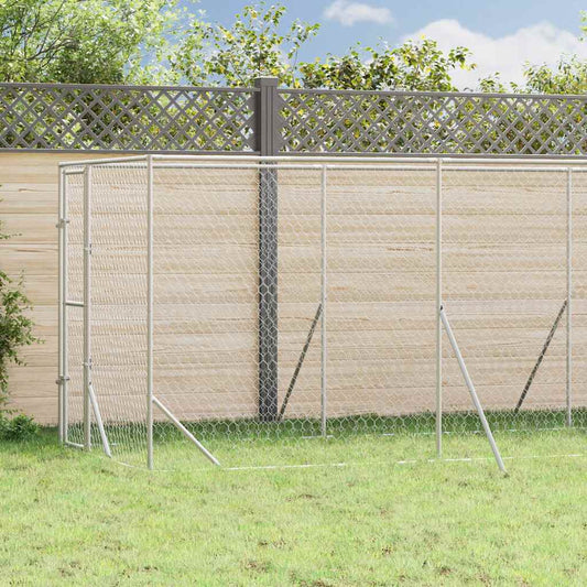 Outdoor Dog Kennel Silver 2x6x2 m Galvanised Steel