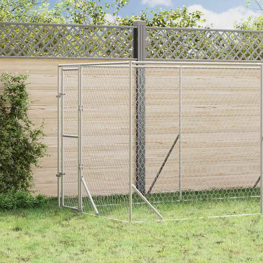 Outdoor Dog Kennel Silver 2x10x2 m Galvanised Steel