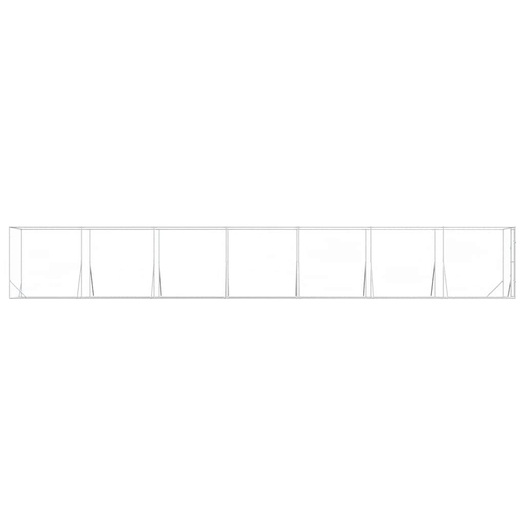 Outdoor Dog Kennel Silver 2x14x2 m Galvanised Steel