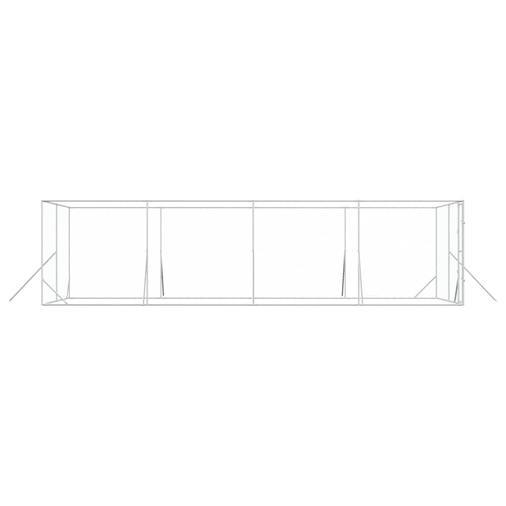 Outdoor Dog Kennel Silver 4x8x2 m Galvanised Steel
