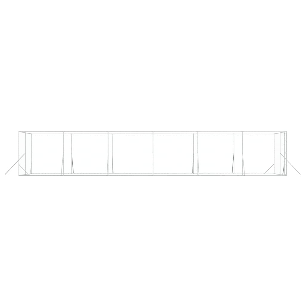 Outdoor Dog Kennel Silver 4x12x2 m Galvanised Steel
