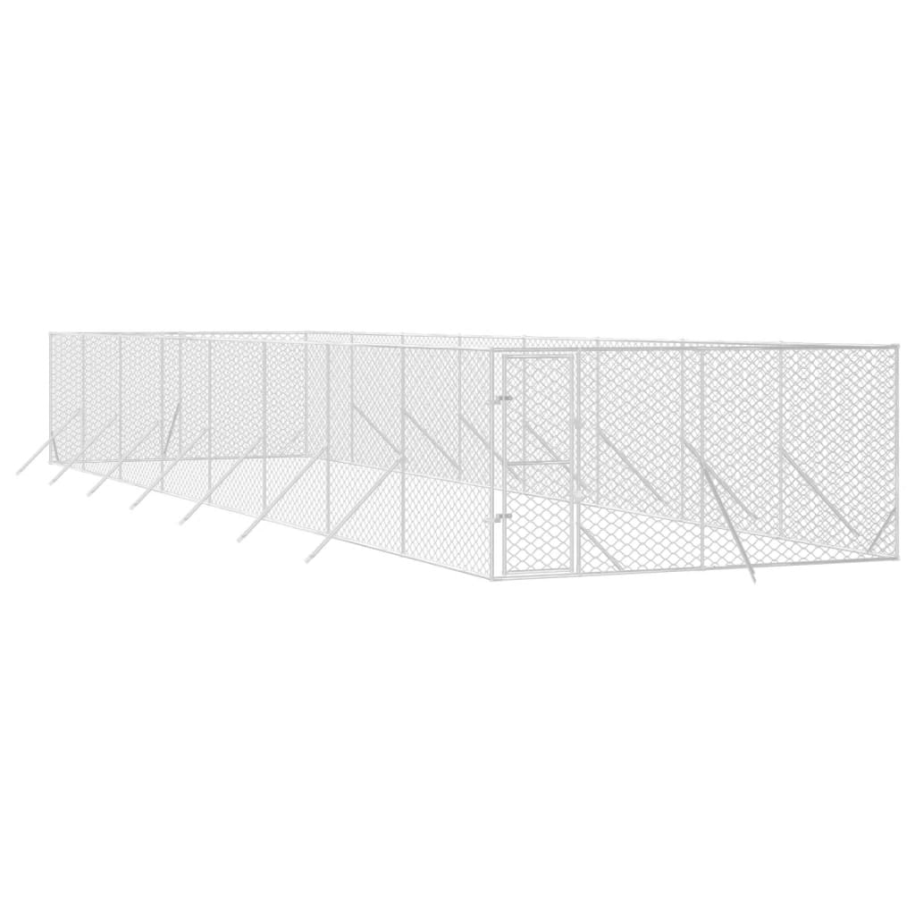 vidaXL Outdoor Dog Kennel Silver 4x16x2 m Galvanised Steel