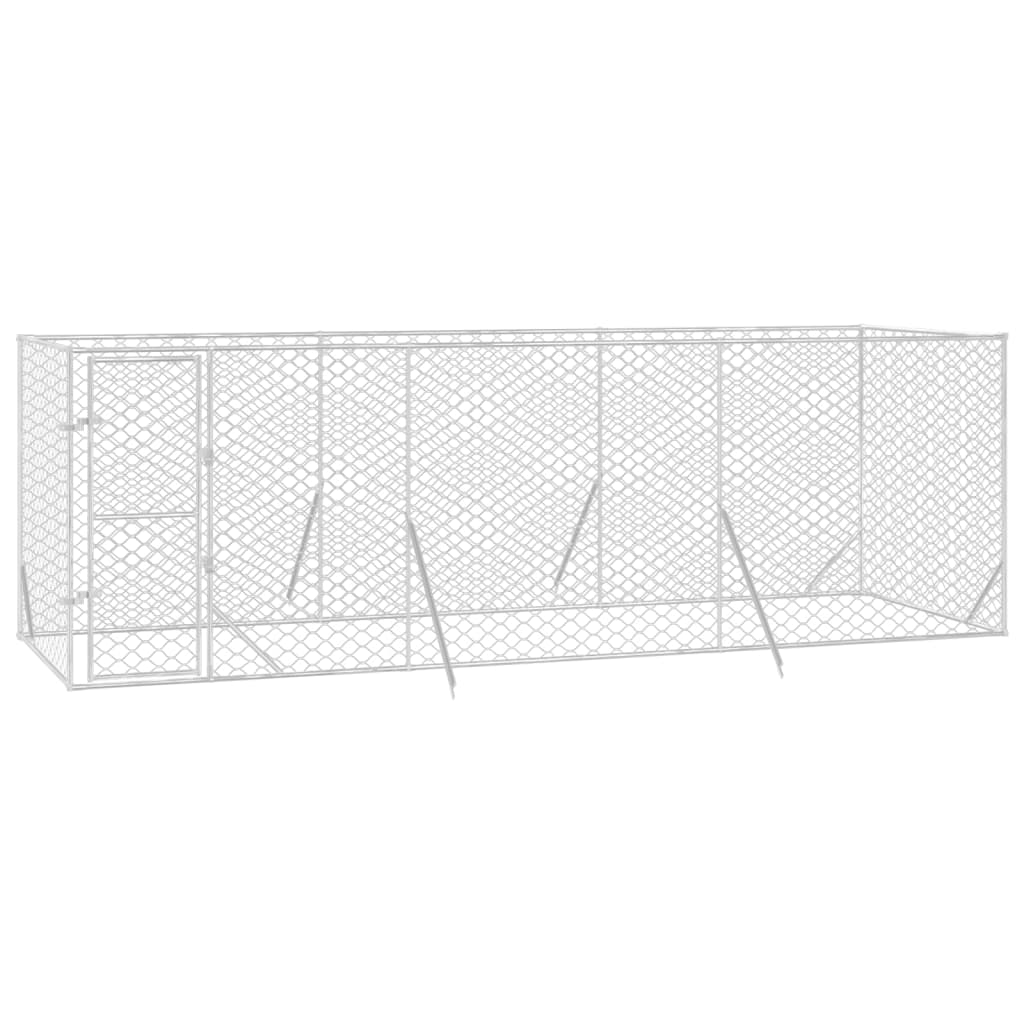 vidaXL Outdoor Dog Kennel Silver 6x2x2 m Galvanised Steel