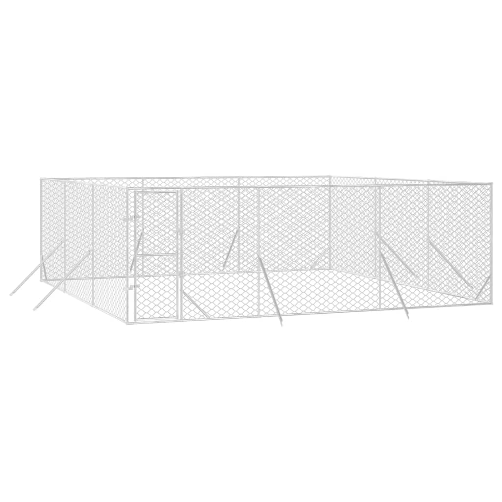 vidaXL Outdoor Dog Kennel Silver 6x6x2 m Galvanised Steel