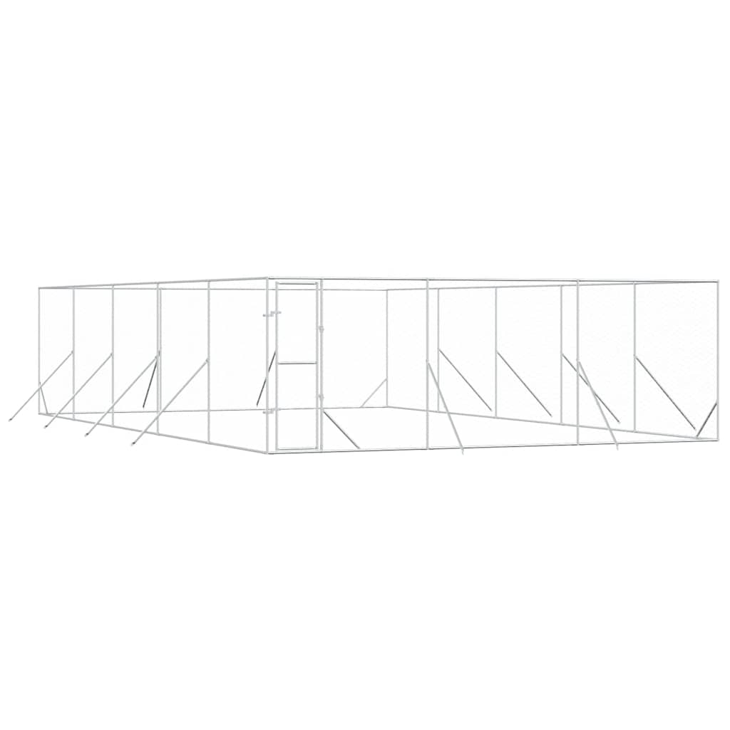 Outdoor Dog Kennel Silver 6x10x2 m Galvanised Steel