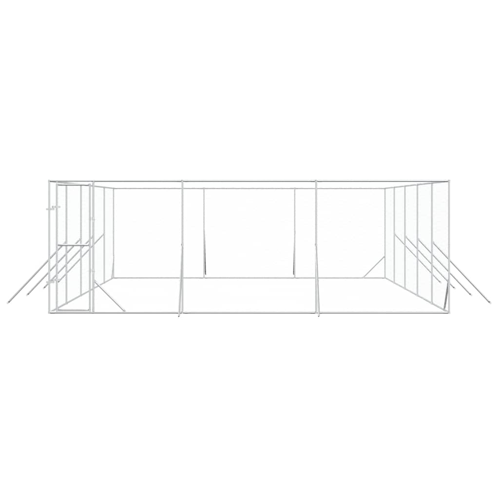 Outdoor Dog Kennel Silver 6x10x2 m Galvanised Steel