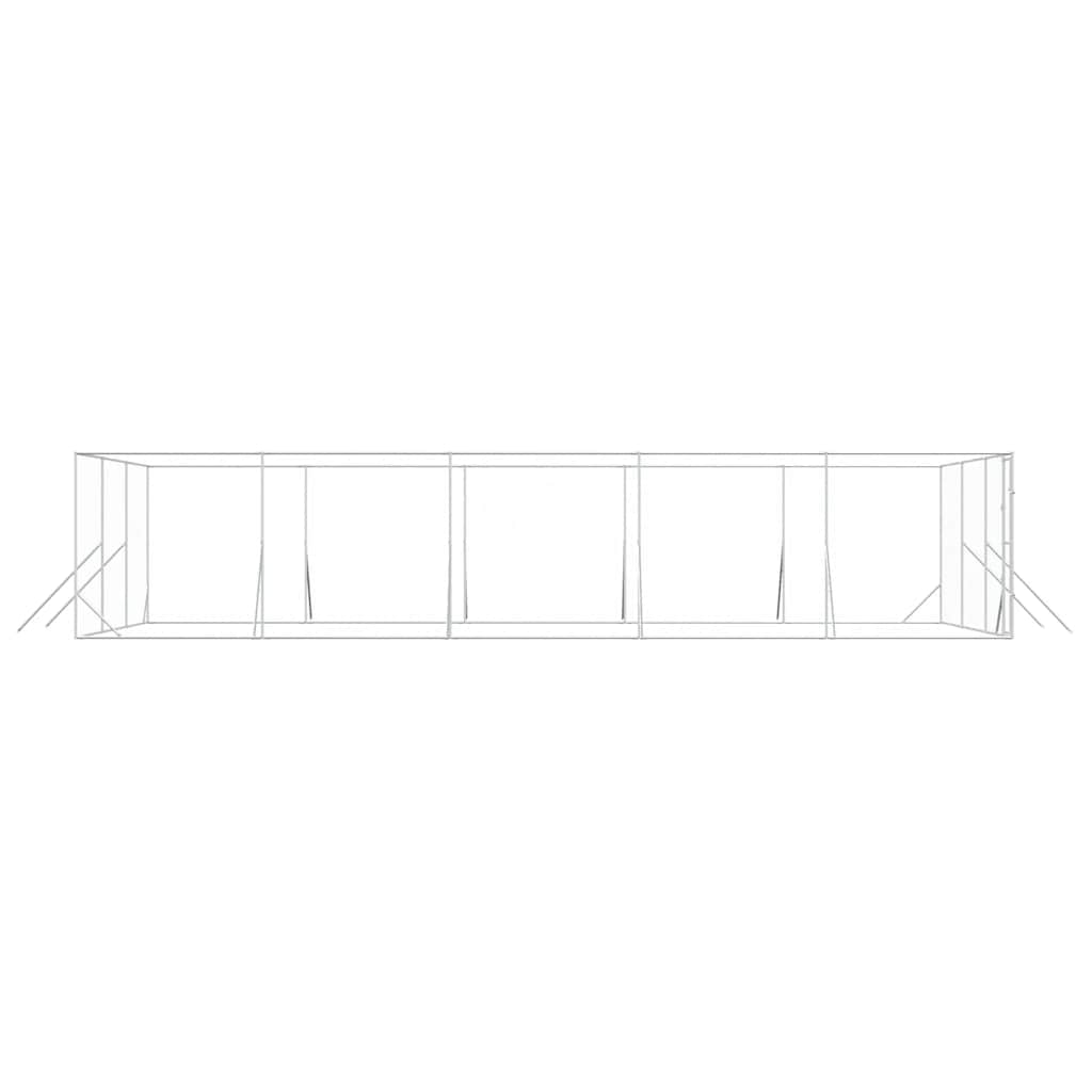 Outdoor Dog Kennel Silver 6x10x2 m Galvanised Steel