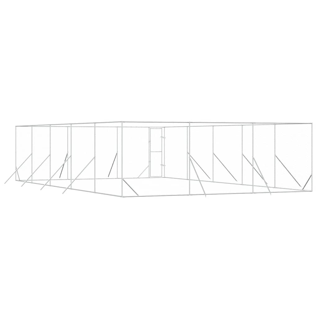 Outdoor Dog Kennel Silver 6x10x2 m Galvanised Steel