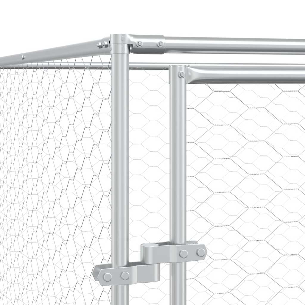 Outdoor Dog Kennel Silver 6x10x2 m Galvanised Steel