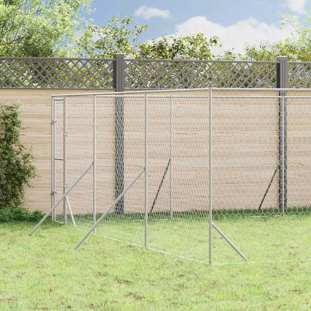 Outdoor Dog Kennel Silver 6x10x2 m Galvanised Steel
