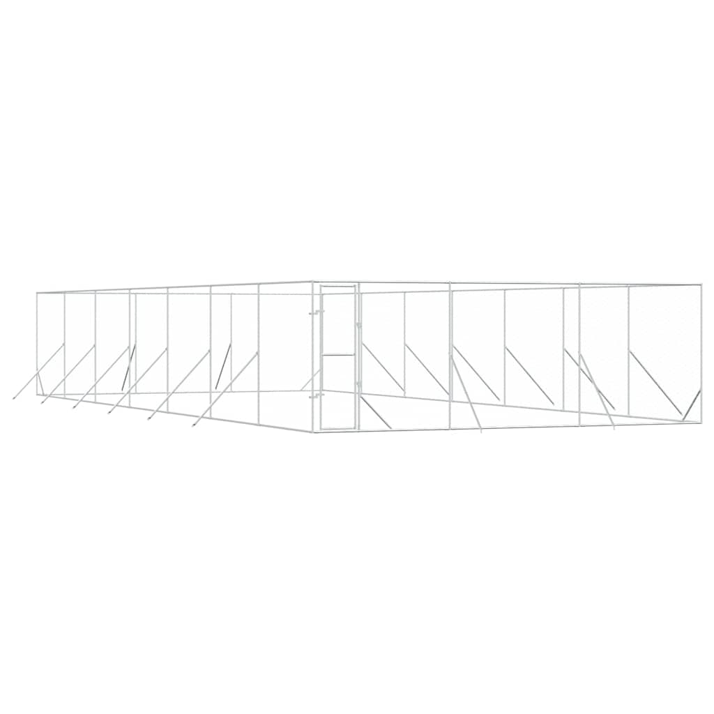 Outdoor Dog Kennel Silver 6x14x2 m Galvanised Steel