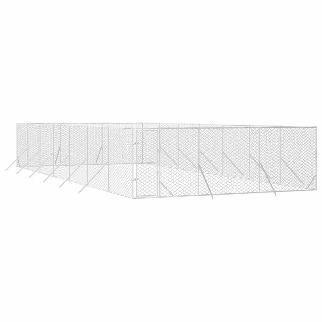 Outdoor Dog Kennel Silver 6x14x2 m Galvanised Steel