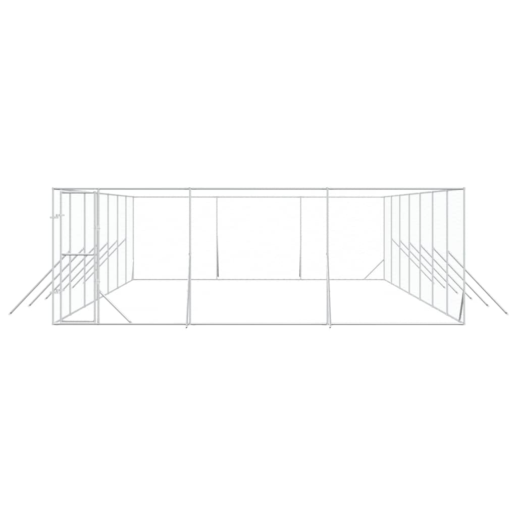 Outdoor Dog Kennel Silver 6x14x2 m Galvanised Steel