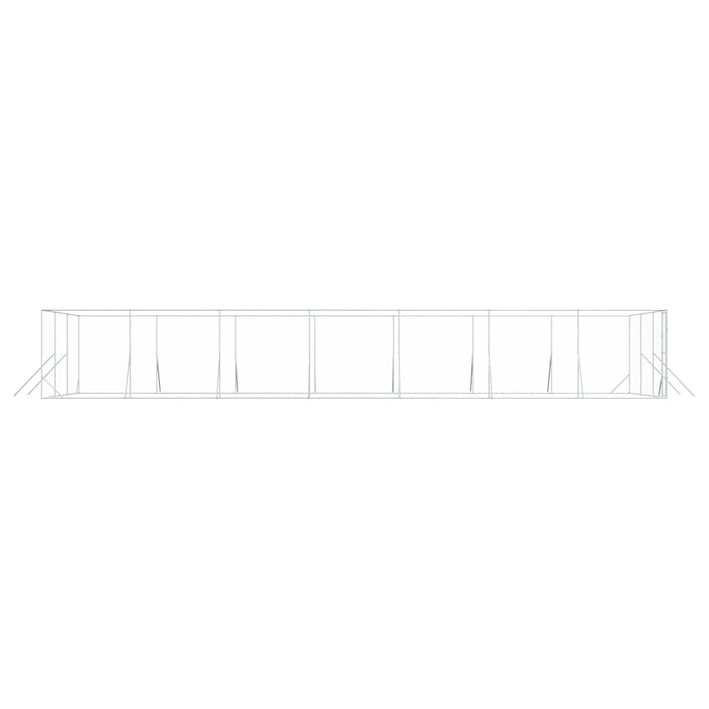 Outdoor Dog Kennel Silver 6x14x2 m Galvanised Steel
