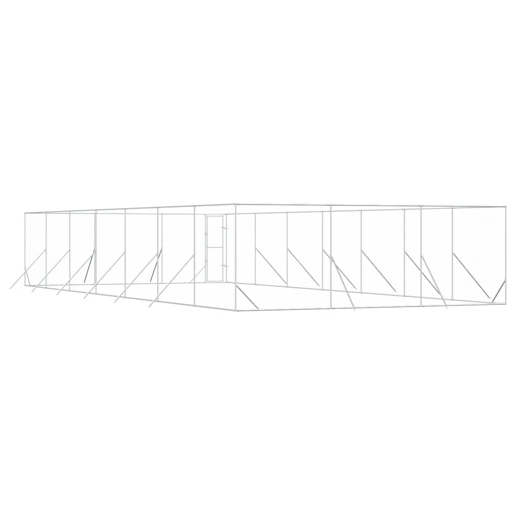 Outdoor Dog Kennel Silver 6x14x2 m Galvanised Steel