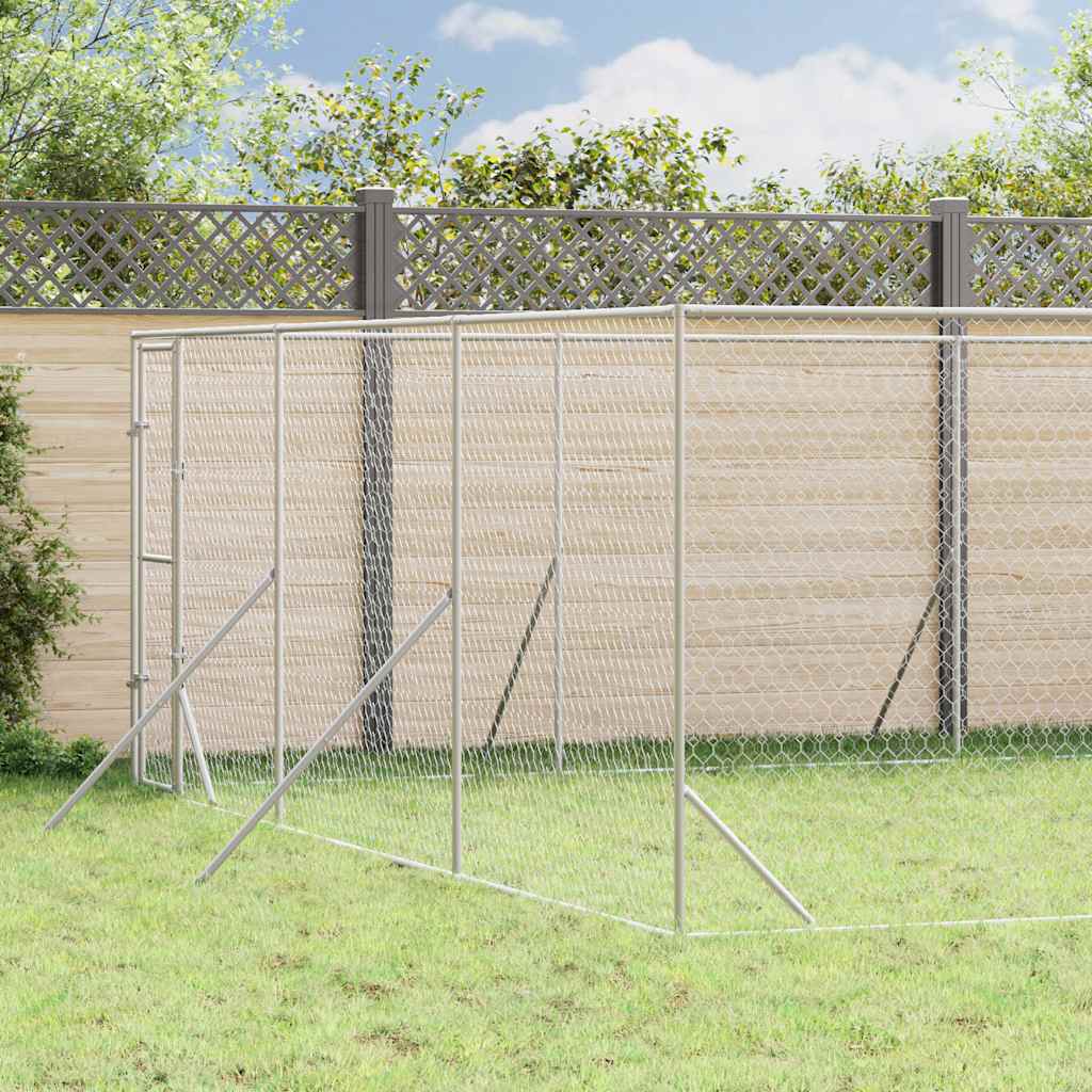 Outdoor Dog Kennel Silver 6x14x2 m Galvanised Steel